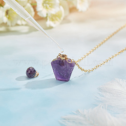 15 Piece DIY Natural Amethyst Perfume Bottle Pendant Necklaces Making Kits&nbsp;DIY-SC0014-86B