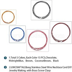Stainless Steel Wire Necklace Cord DIY Jewelry Making&nbsp;TWIR-UN0001-04