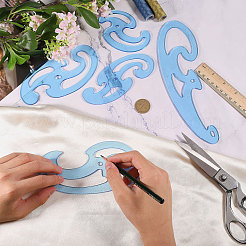 5Pcs 5 Styles Acrylic Drawing Template Measuring Ruler Set&nbsp;TOOL-WH0242-001