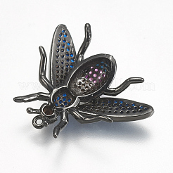 Brass Micro Pave Cubic Zirconia Pendants&nbsp;ZIRC-E138-11B
