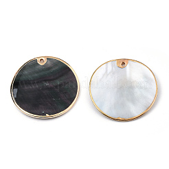 Natural Black Lip Shell Pendants&nbsp;SSHEL-N034-127A-01LG