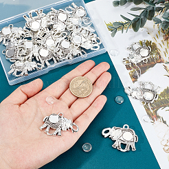 40Pcs 2 Style Tibetan Style Alloy Pendant Cabochon Settings&nbsp;FIND-PH0004-86