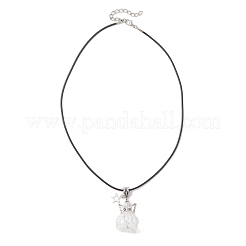 8Pcs 8 Colors Glass Seed Beaded Star Angel Pendant Black Waxed Cotton Cord Necklaces&nbsp;NJEW-MZ00144