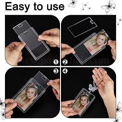 Rectangle Plastic ID Card Holder&nbsp;AJEW-FG0004-85