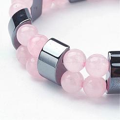 Natural Rose Quartz Stretch Bracelets&nbsp;BJEW-JB02837-01