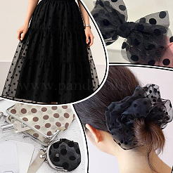 Polyester Polka Dot Mesh Fabric&nbsp;DIY-WH0899-795