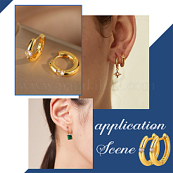 4 Pairs Clear Cubic Zirconia Hoop Earring&nbsp;EJEW-NB0001-11G