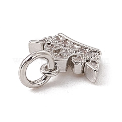 Brass Micro Pave Cubic Zirconia Charms&nbsp;ZIRC-F132-96P