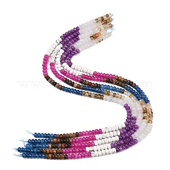 Watermelon Stone Glass & Natural Howlite & Polychrome Jasper & Dyed White Jade & White Jade Beads Strands&nbsp;G-Z135-C15