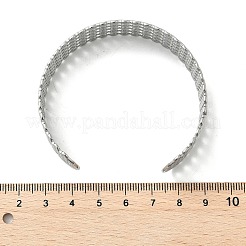 Hollow Out 304 Stainless Steel Cuff Bangles for Women&nbsp;BJEW-Z096-01P