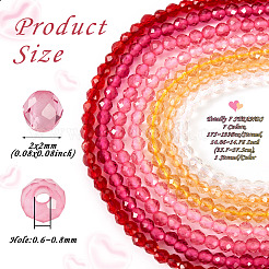 7 Strands 7 Colors Transparent Glass Beads Strands&nbsp;GLAA-TA0002-11