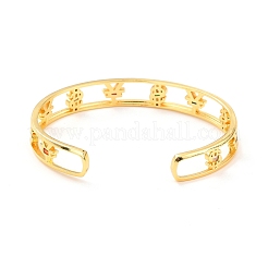 Currency Symbols Hollow Carved Cuff Bangle&nbsp;BJEW-D448-10G-RS