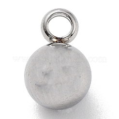 Non-Tarnish Round 304 Stainless Steel Charms with 201 Stainless Clasp&nbsp;STAS-N025-02-6mm