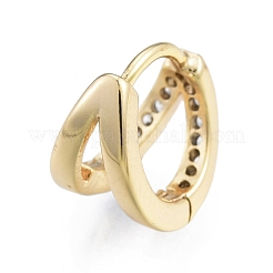 Clear Cubic Zirconia Double Line Hoop Earrings&nbsp;EJEW-C048-04G