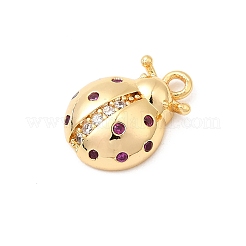 Brass Micro Pave Cubic Zirconia Charms&nbsp;X-KK-F916-15G