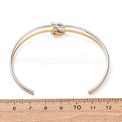 Duo Tone 304 Stainless Steel Knot Open Cuff Bangles for Women&nbsp;SA-CBA2192-05GP-04