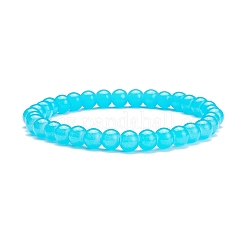 6.5MM Imitation Jade Glass Round Beaded Stretch Bracelet for Women&nbsp;BJEW-JB07658