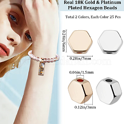 50Pcs 2 Colors Brass Beads&nbsp;KK-BBC0016-51