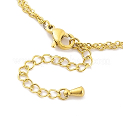 Ion Plating(IP) 304 Stainless Steel Chains Anklet&nbsp;AJEW-H148-10D-G