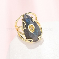 Natural Labradorite Cuff Rings&nbsp;GG-CBA5FCC-03G-06