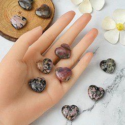 Natural Rhodonite Heart Palm Stone&nbsp;G-YW0001-54
