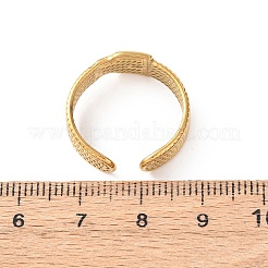 304 Stainless Steel Open Cuff Rings for Women&nbsp;RJEW-K309-17G