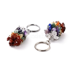 Natural Mixed Stone Keychain&nbsp;KEYC-C050-01L-RS