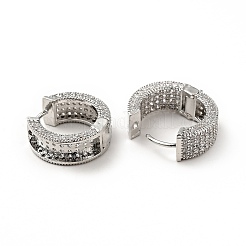 Clear Cubic Zirconia Hinged Hoop Earrings&nbsp;EJEW-F288-08P