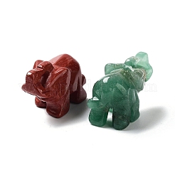 Natural Gemstone Carved Elephant Statues Ornament&nbsp;G-P525-09