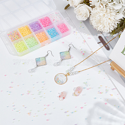 120G 10 Colors Luminous Frosted Glass Beads&nbsp;GLAA-OC0001-45