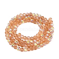 AB Color Plated Transparent Glass Rondelle Beads Strands&nbsp;EGLA-T029-4mm-10E
