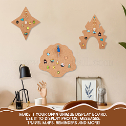 Shell Shape Wall Mounted Brooch Jewelry Display Cork Tray&nbsp;AJEW-WH0433-01B