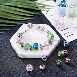 Brass & Alloy Rhinestone & Glass European Beads&nbsp;MPDL-NB0001-02