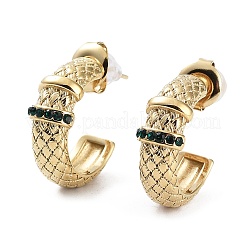 Glass Ring Stud Earrings&nbsp;EJEW-P245-05G