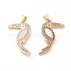 Brass Micro Pave Cubic Zirconia Pendants&nbsp;ZIRC-L093-35G