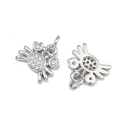 SHEGRACE Brass Clear Cubic Zirconia Charms&nbsp;XGRQ3P356-587P