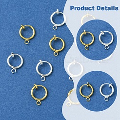 12Pcs 2 Colors Brass Clip-on Hoop Earring Findings&nbsp;KK-FS0001-48