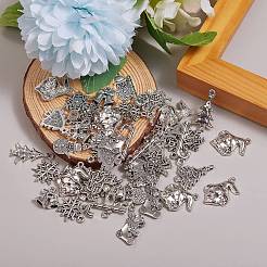 100 Pcs 10 Styles Tibetan Style Alloy Pendants&nbsp;TIBE-SZ0001-01AS