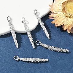 SHEGRACE Brass Micro Pave Cubic Zirconia Pendants&nbsp;XGRQ3D297-502P