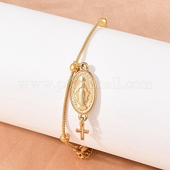 Catholic Rosary Style 304 Stainless Steel Charm Bracelets&nbsp;SA-CBA7739-01G
