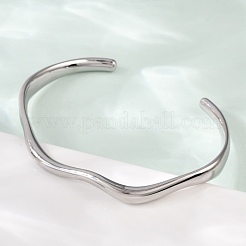 304 Stainless Steel Open Cuff  Bangles for Women&nbsp;BJEW-R019-03P-01