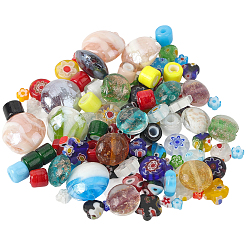 120Pcs 7 Styles Handmade Lampwork Beads&nbsp;LAMP-SC0001-59