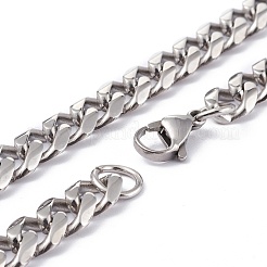 Non-Tarnish Men's 304 Stainless Steel Curb Chain Necklaces&nbsp;NJEW-I248-06A-P