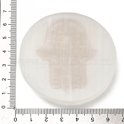 Flat Round Natural Selenite Slice Coasters&nbsp;AJEW-C042-01F