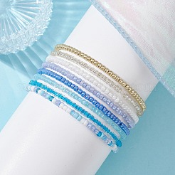 8Pcs 8 Color Glass Seed Beaded Stretch Bracelets Set for Women&nbsp;BJEW-JB09661-02