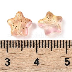 Transparent Spray Painted Frosted Glass Beads&nbsp;GLAA-NH0003-01B