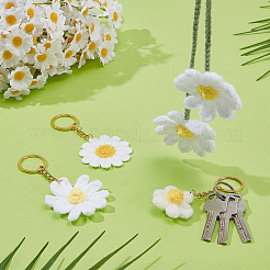 4Pcs Cotton Flower Keychain and Hanging Ornament&nbsp;KEYC-PH01609