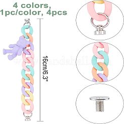 4Pcs 4 Style Acrylic Curb Chain for DIY Mobile Straps&nbsp;AJEW-CA0002-39