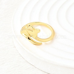 Brass Cuff Rings for Women&nbsp;RJEW-F184-08A-G