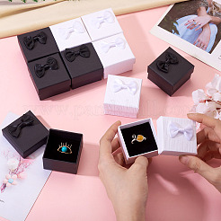 12Pcs 2 Colors Square Cardboard Paper Ring Gift Storage Boxes&nbsp;CON-TA0001-23